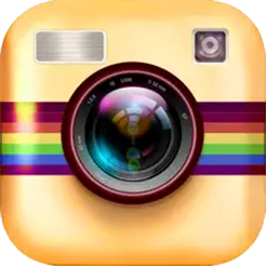 retro camera + logo