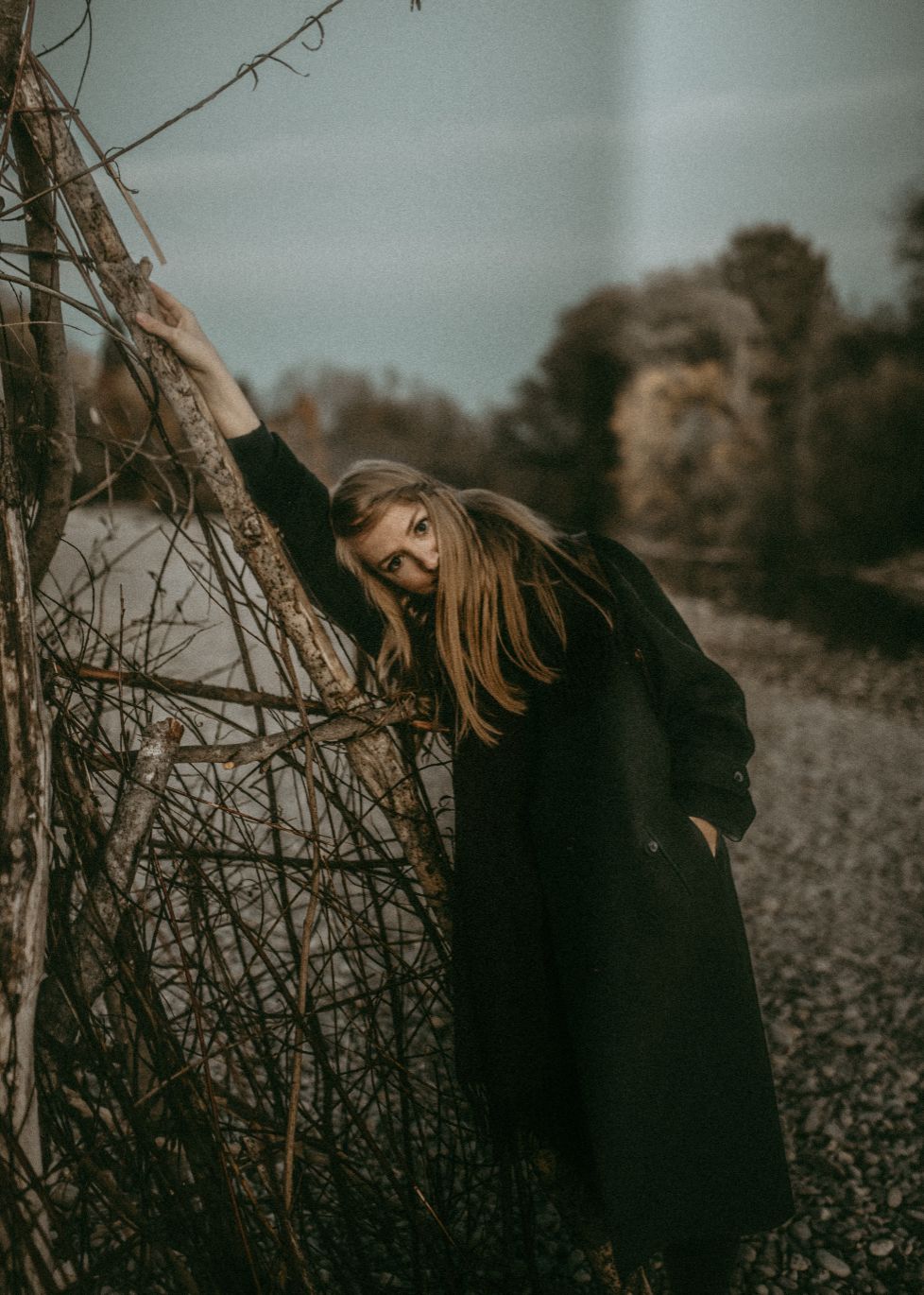 vintage portrait of a girl in a field